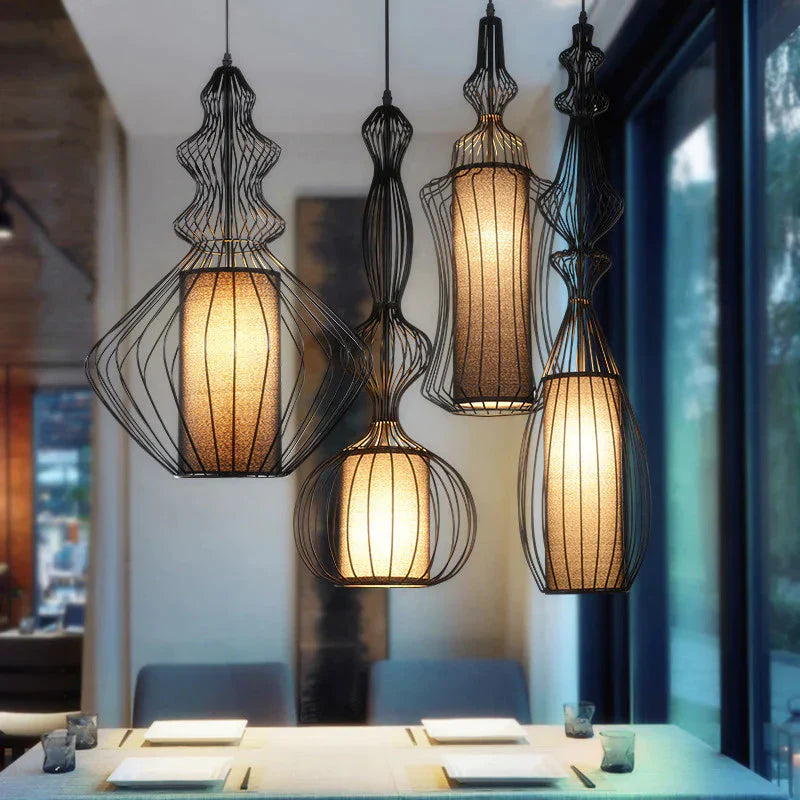 Creative Cafe Retro Birdcage Lamp Chandelier Pendant