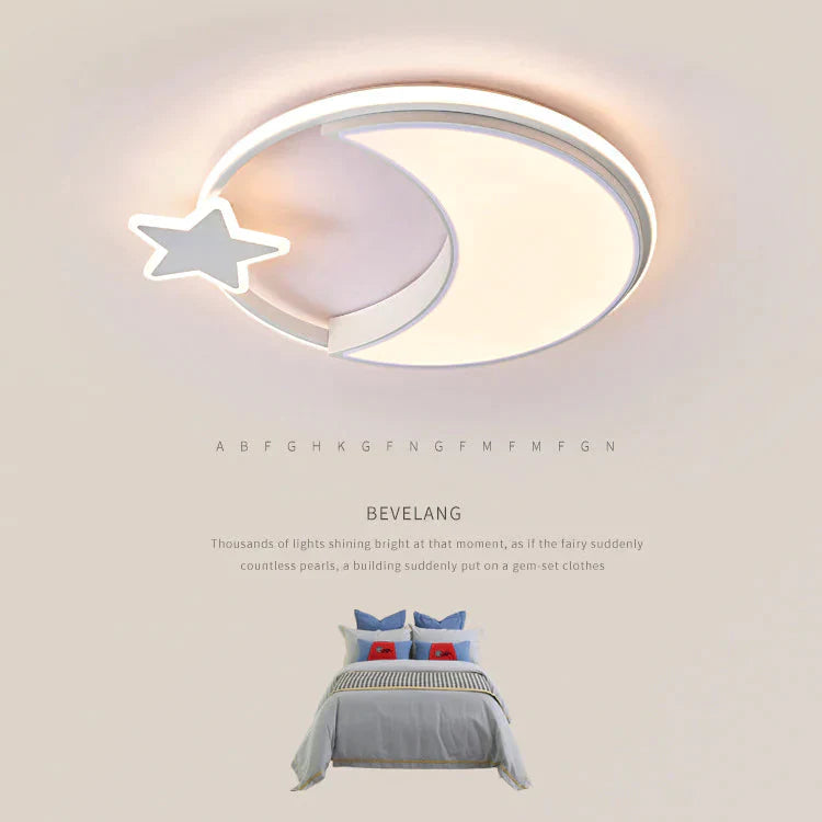 Children’s Room Lamp Bedroom Simple Modern Ceiling Nordic Cartoon Creative Star Moon
