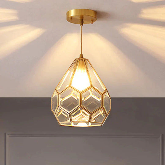 Nordic Modern Living Room Corridor Dining Study Hanging Lamps B Copper / Without Light Source