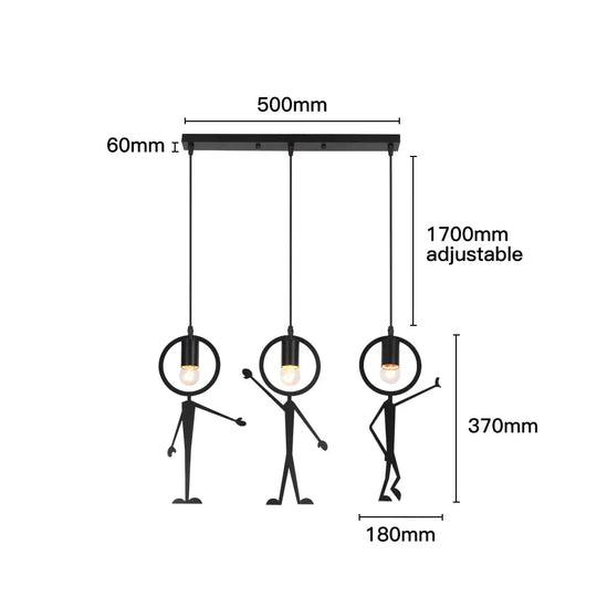 Creative Villain Chandelier Retro Wrought Iron Nordic Bedroom Living Room Dining Lamp Hotel New