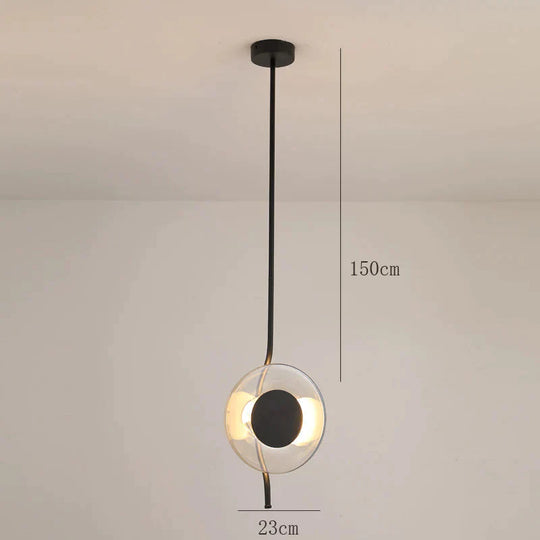 Nordic Simple Glass Lamp Creative Designer Model Room Hotel Corridor Wall Bedside Chandelier Black