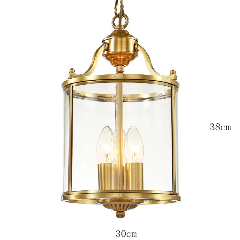 Bar Porch Corridor Chandelier Simple Copper Dining Room Study Balcony Gold / W 30Cm Pendant