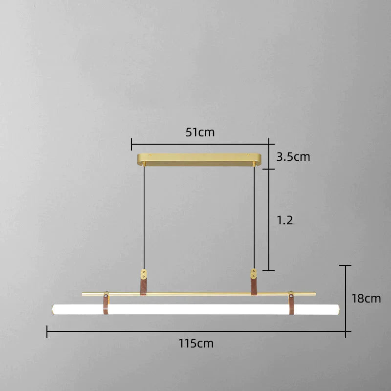 Nordic Simple Restaurant Lamp Living Room Cafe Chandelier Office Desk Bar Acrylic Led Strip Gold /