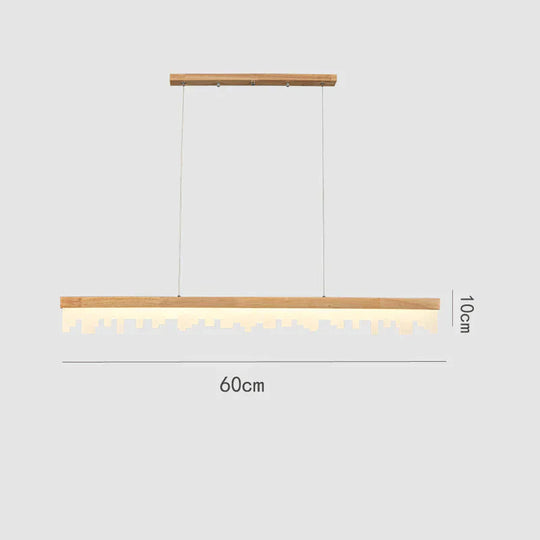 Restaurant Chandelier Led Strip Lamp Solid Wood Log Modern Minimalist Bar As Show / Tri - Color