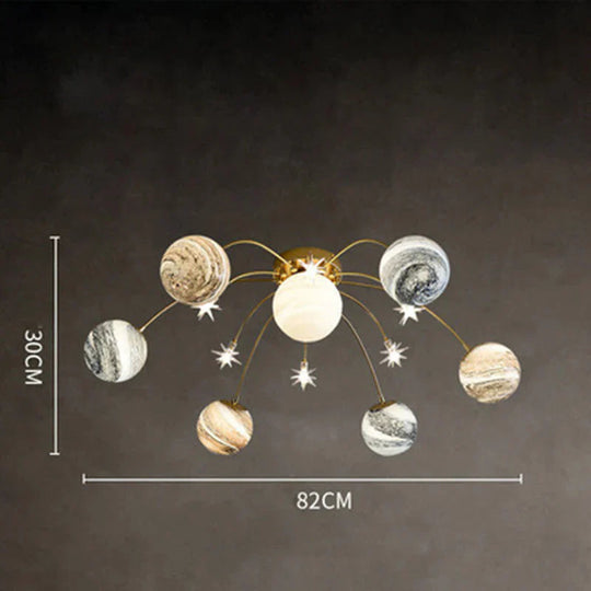Creative Wandering Earth Sky Star Bedroom Lamp Space Planet Moon Living Room Warm Ceiling 13 Heads