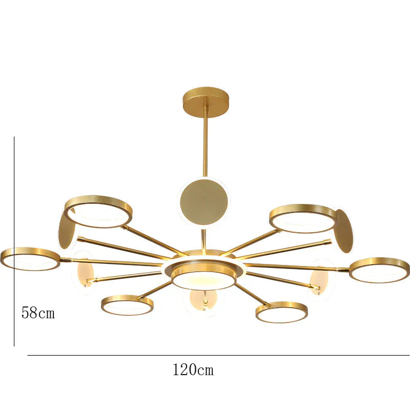 Modern Minimalist Luxury Restaurant Bedroom Atmosphere Creative Chandelier Gold / 12 Heads Tri -