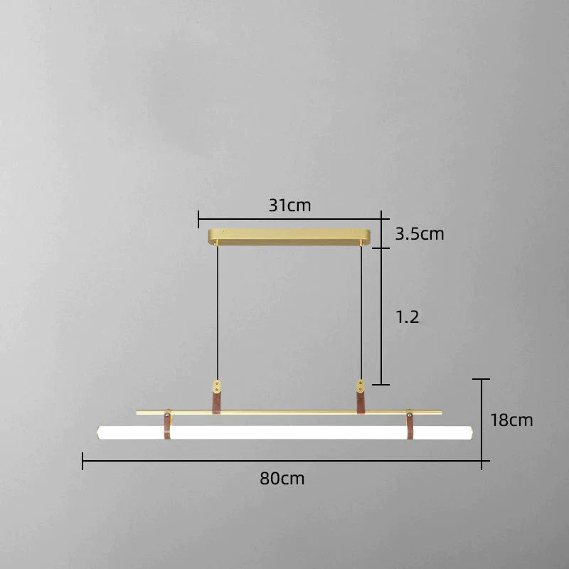 Nordic Simple Restaurant Lamp Living Room Cafe Chandelier Office Desk Bar Acrylic Led Strip Gold /