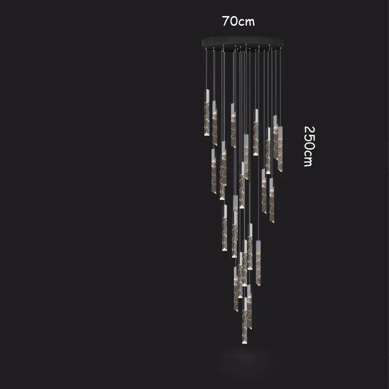 Staircase Chandelier Light Luxury Nordic Strip Restaurant Bar Living Room Empty Thermocline Rotary
