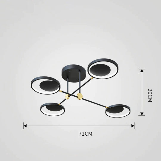 Simple Modern Home Atmosphere Living Room Led Ceiling Lamp Creative Personality Bedroom Study Black