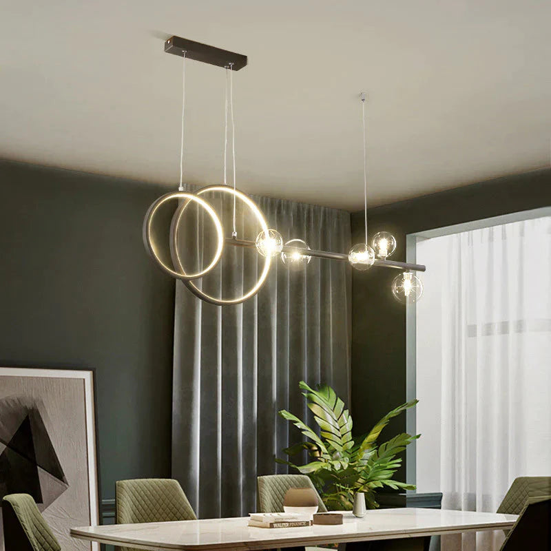 Modern Minimalist Light Luxury Strip Restaurant Bar Lamps Black / White Light Pendant