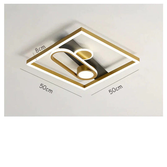 Simple Modern Bedroom Led Ceiling Lamp Light Luxury Wrought Iron Creative Living Room Gold Lamps