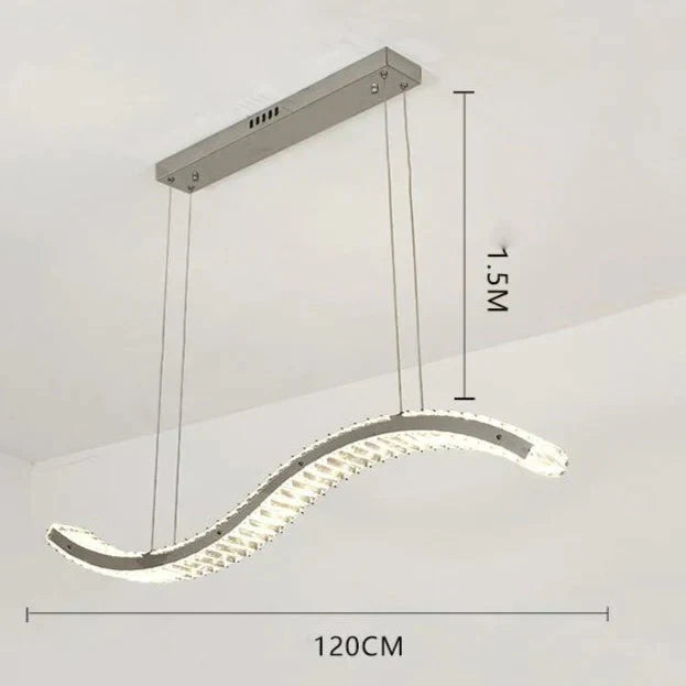 Dining Lamp Chandelier Crystal Luxury Lamps Modern Minimalist Room Table Bar Nordic Strip Ideas