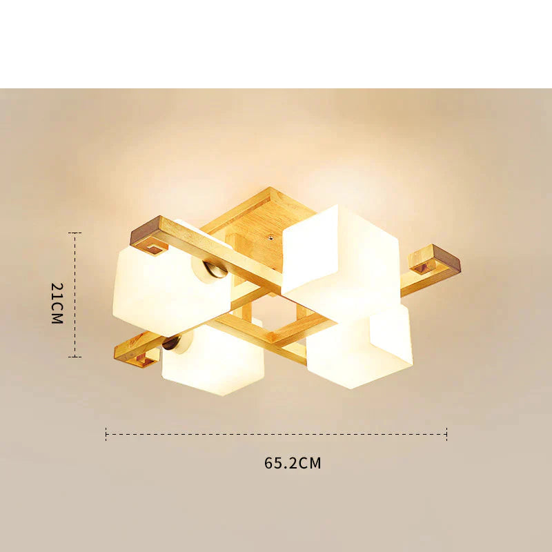 Nordic Personality Simple Log Ceiling Lamp In Living Room Creative Warm Bedroom Restaurant Solid