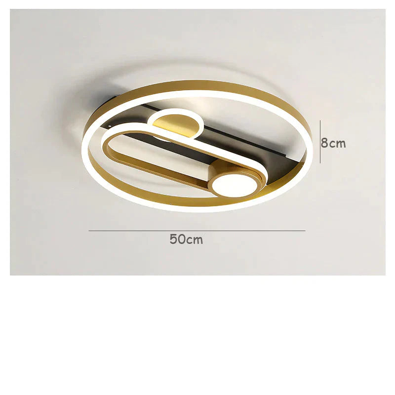 Simple Modern Bedroom Led Ceiling Lamp Light Luxury Wrought Iron Creative Living Room Gold Lamps