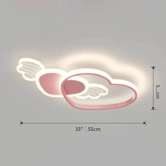 Ceiling Lamp Bedroom Modern Warm Romantic Nordic Creative Personality Love Girl Room Pink / C Tri -