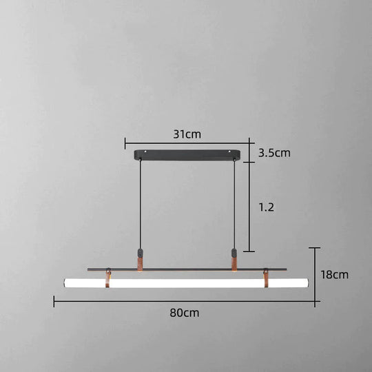 Nordic Simple Restaurant Lamp Living Room Cafe Chandelier Office Desk Bar Acrylic Led Strip Black /