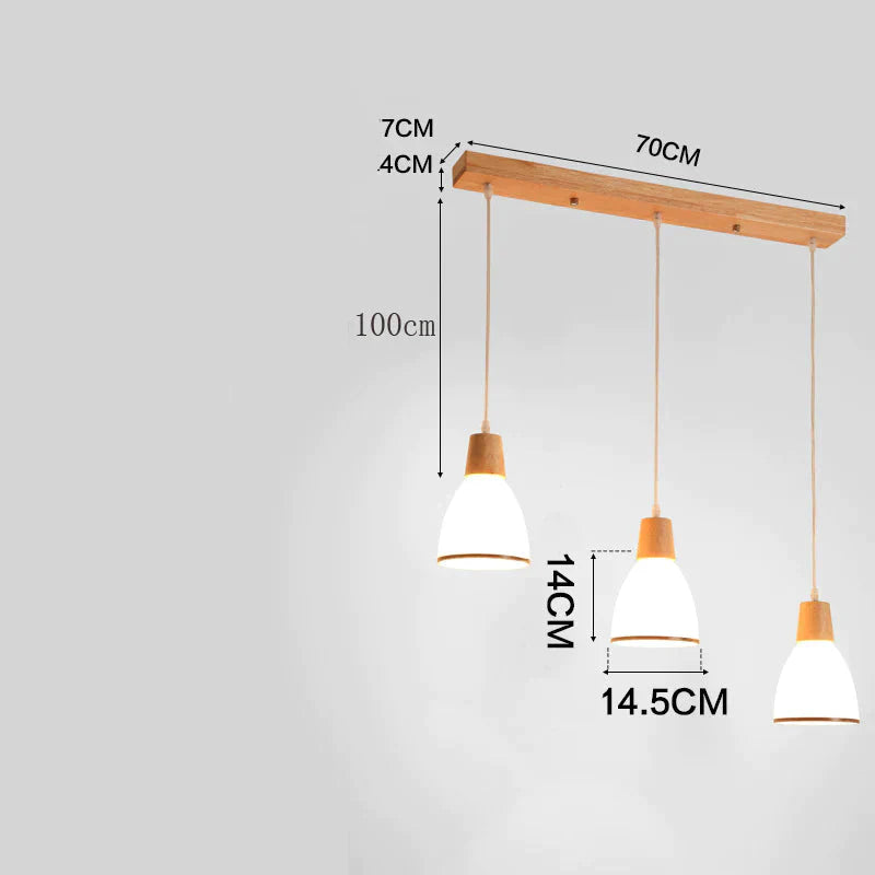Nordic Restaurant Small Chandelier Solid Wood Creative Personality Japanese Single Head Bedside