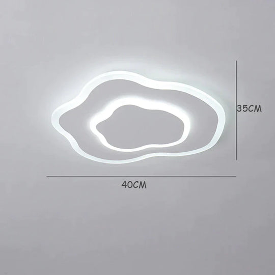 Creative Cloud Ceiling Lamp Light In The Bedroom Room Modern Simple Warm Lamps White / Light Dia40Cm