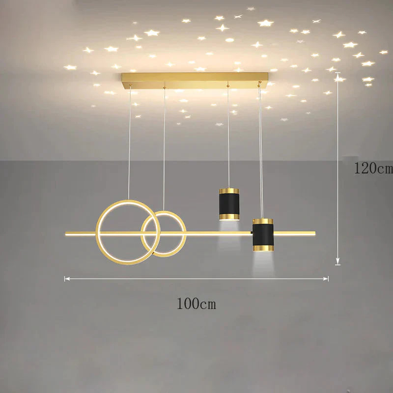 Dining Light Luxury Chandelier Modern Simple Long Room Table Bar Designer Creative Starry Sky Lamps