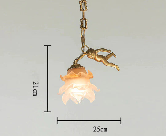 Angel Garden Retro Copper Bedroom Chandelier Dining Room Living Lamps As Show / 1 Head Pendant