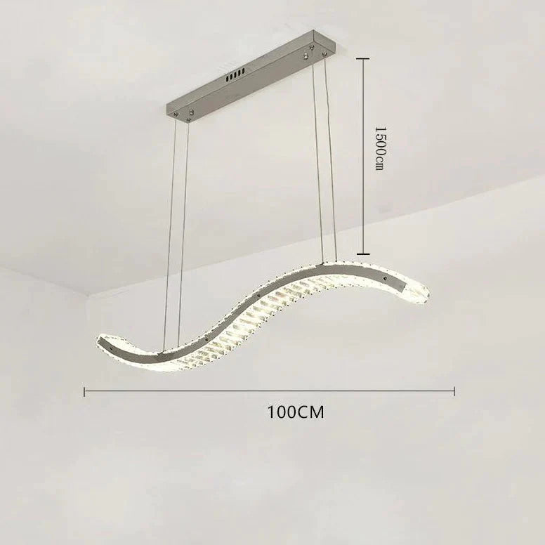 Dining Lamp Chandelier Crystal Luxury Lamps Modern Minimalist Room Table Bar Nordic Strip Ideas