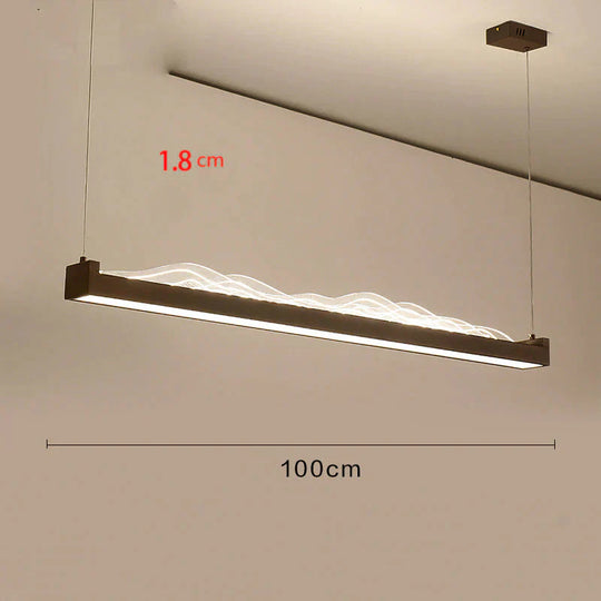 Restaurant Chandelier Led Rectangular Living Room Zen Landscape Teahouse Simple Bar Study Lamp