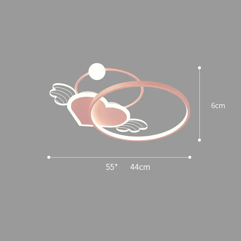Ceiling Lamp Bedroom Modern Warm Romantic Nordic Creative Personality Love Girl Room Pink / A Tri -