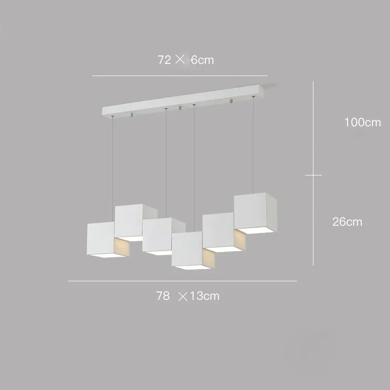 Simple Modern Bar Table Lamp Office Chandelier Designer Creative Geometric Dining Room White / 6