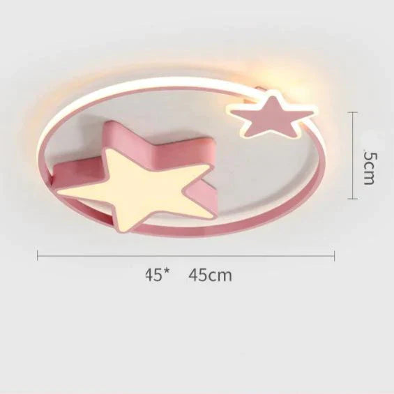 Children’s Room Lamp Bedroom Simple Modern Ceiling Nordic Cartoon Creative Star Moon C / Warm
