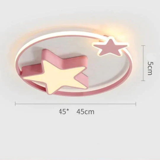 Children’s Room Lamp Bedroom Simple Modern Ceiling Nordic Cartoon Creative Star Moon C / Warm