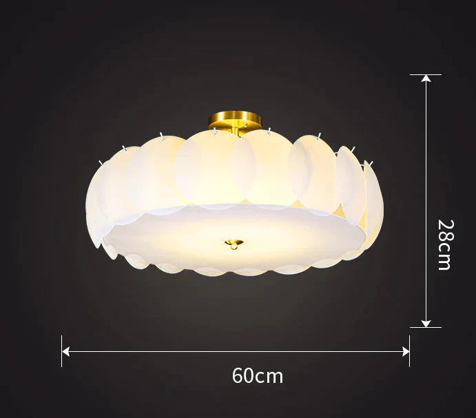 Modern Simple Living Room Bedroom Study Villa Homestay Lighting Ceiling Lamp White / Dia60Cm No Bulb