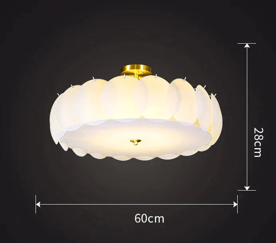 Modern Simple Living Room Bedroom Study Villa Homestay Lighting Ceiling Lamp White / Dia60Cm No Bulb