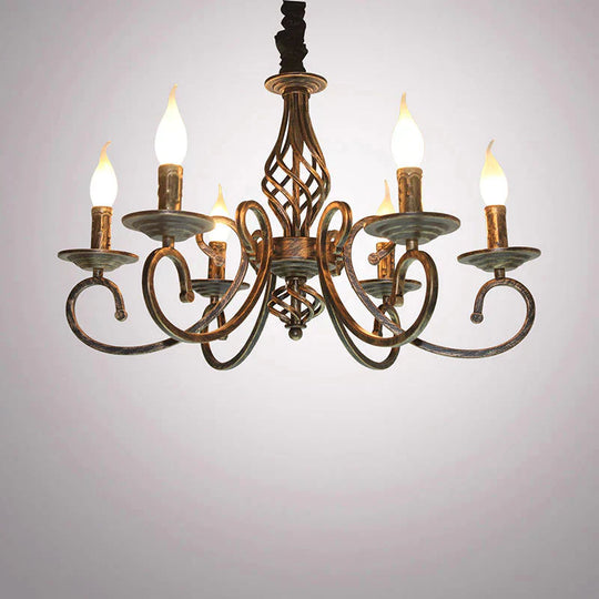 Retro Chandelier American Country Creative Wrought Iron Personality Pendant