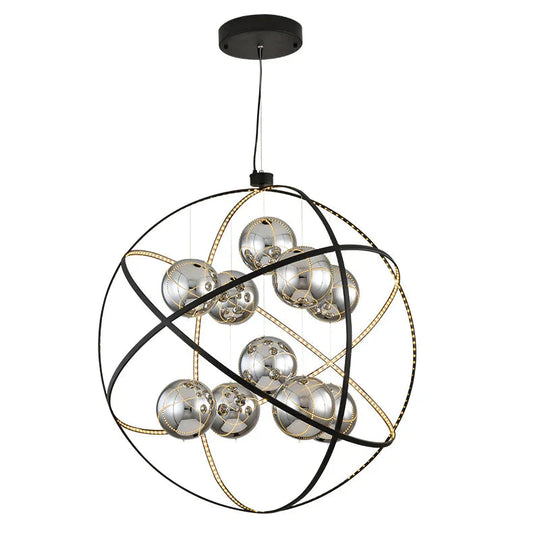 Nordic Creative Globe Restaurant Chandelier Personality Led Cafe Duplex Building Lamps Pendant