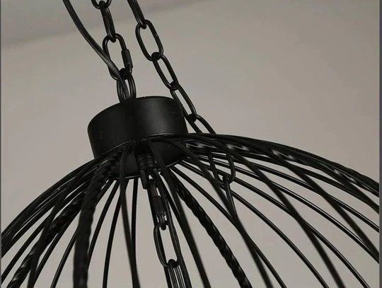 American Retro Crystal Chandelier Birdcage Wrought Iron Pendant