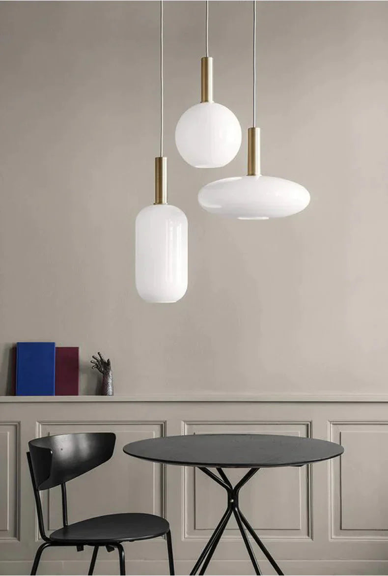 Nordic Creative Restaurant Milk White Glass Lamp Personality Postmodern Minimalist Cafe Western
