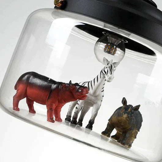 Nordic Glass Chandelier Bedroom Restaurant Coffee Shop Personality Creative Animal Cartoon Art