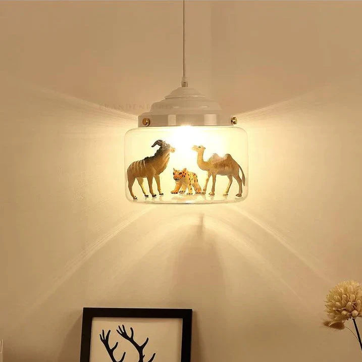 Nordic Glass Chandelier Bedroom Restaurant Coffee Shop Personality Creative Animal Cartoon Art