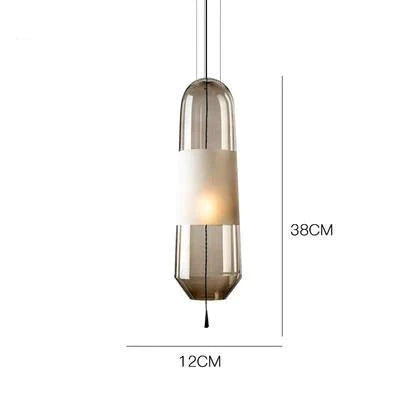 Nordic Creative Bedroom Bedside Lamp Glass Small Single Head Chandelier Amber / Warm Light Pendant