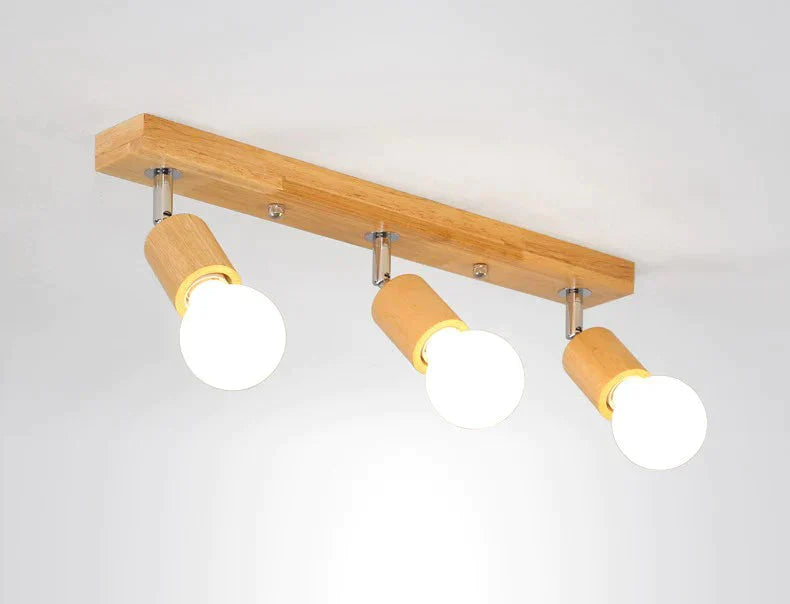 Simple Solid Wood Art Track Spotlight Bathroom Mirror Front Light Led Restaurant Ceiling