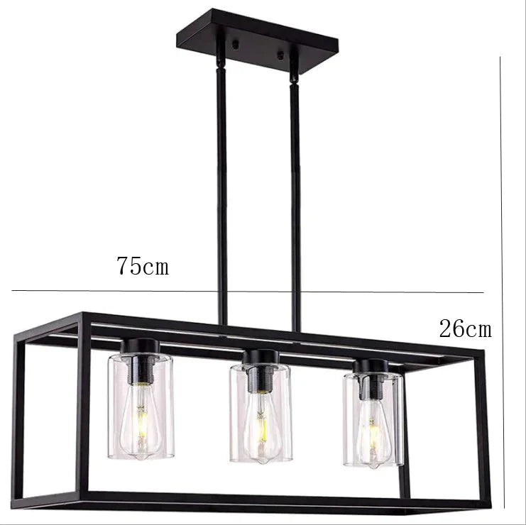 Rectangular Chandelier Dining Table Lamp Creative Simplicity Bar Living Room Marble Glass Downward