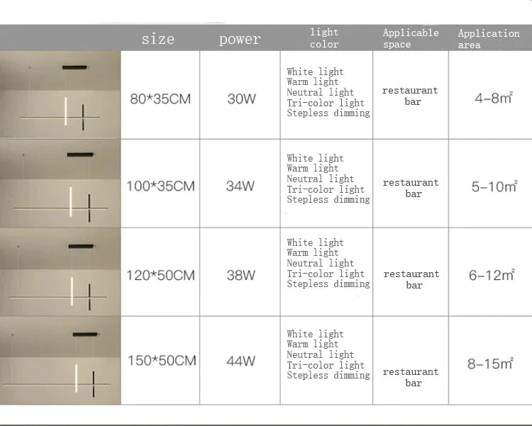 Restaurant Chandelier Led Minimalist Modern Fashion Strip Light In The Bedroom Bar Table Lamp