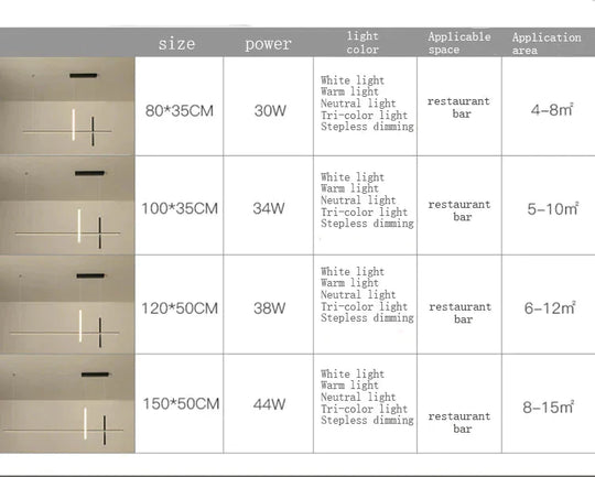 Restaurant Chandelier Led Minimalist Modern Fashion Strip Light In The Bedroom Bar Table Lamp