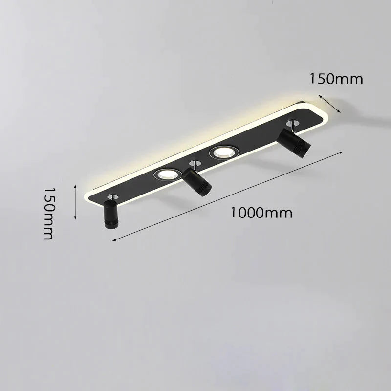 Creative Spotlight Led Ceiling Lamp Living Room Cloakroom Nordic Minimalist Strip Black / L100Cm -