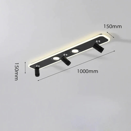 Creative Spotlight Led Ceiling Lamp Living Room Cloakroom Nordic Minimalist Strip Black / L100Cm -