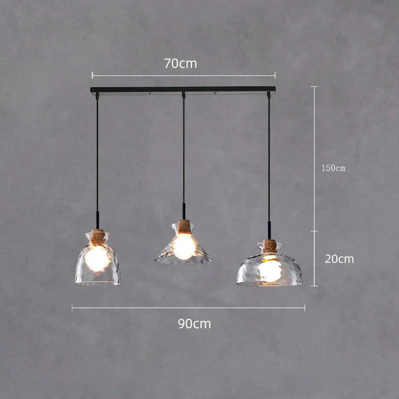 Designer’s Lamp Log Glass Small Chandelier Minimalist Dining Room Bar Staircase Porch Bedside 3