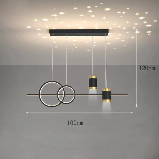 Dining Light Luxury Chandelier Modern Simple Long Room Table Bar Designer Creative Starry Sky Lamps