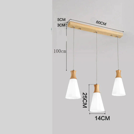 Nordic Restaurant Small Chandelier Solid Wood Creative Personality Japanese Single Head Bedside
