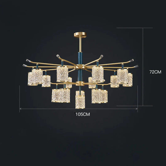 Nordic Luxury Crystal Living Room Chandelier Copper Postmodern Restaurant Simple Creative