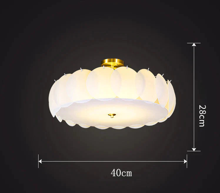 Modern Simple Living Room Bedroom Study Villa Homestay Lighting Ceiling Lamp White / Dia40Cm No Bulb